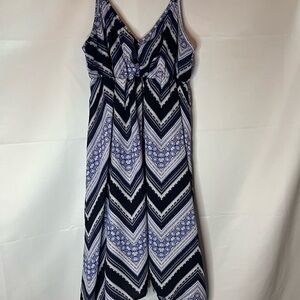 Maurices Navy and White Chevron Asymmetrical  Dress